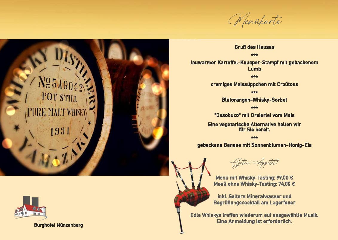 Whisky Tasting Nov2025 Seite 2 Burghotel Münzenberg