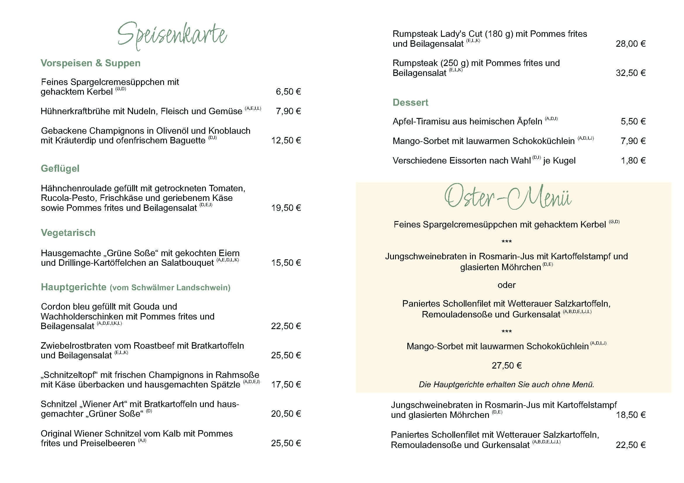 osterkarte 2026 Seite 2 Burghotel Münzenberg