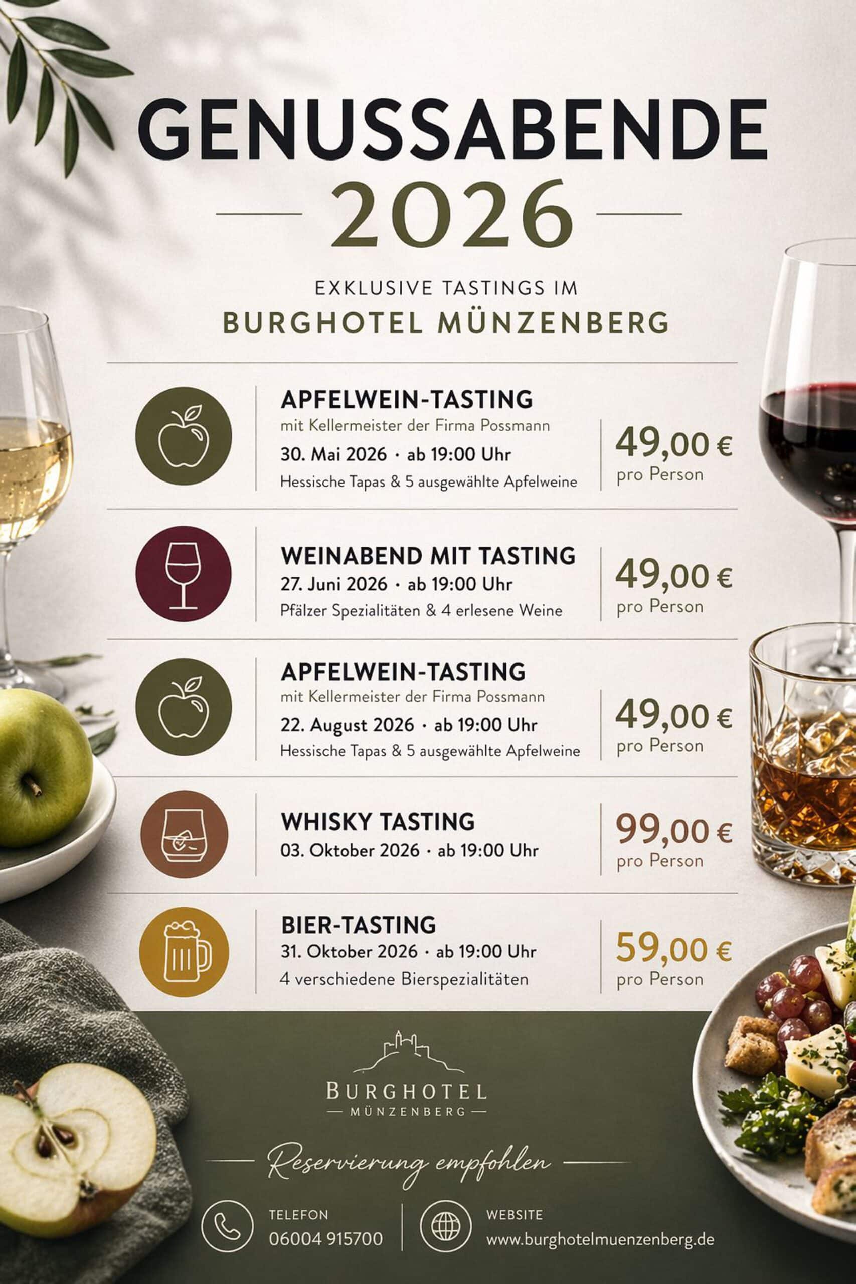 tastings 3 scaled Burghotel Münzenberg