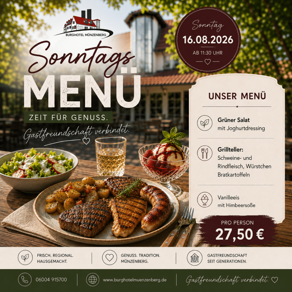 sonntagsmenue 16082026 Burghotel Münzenberg